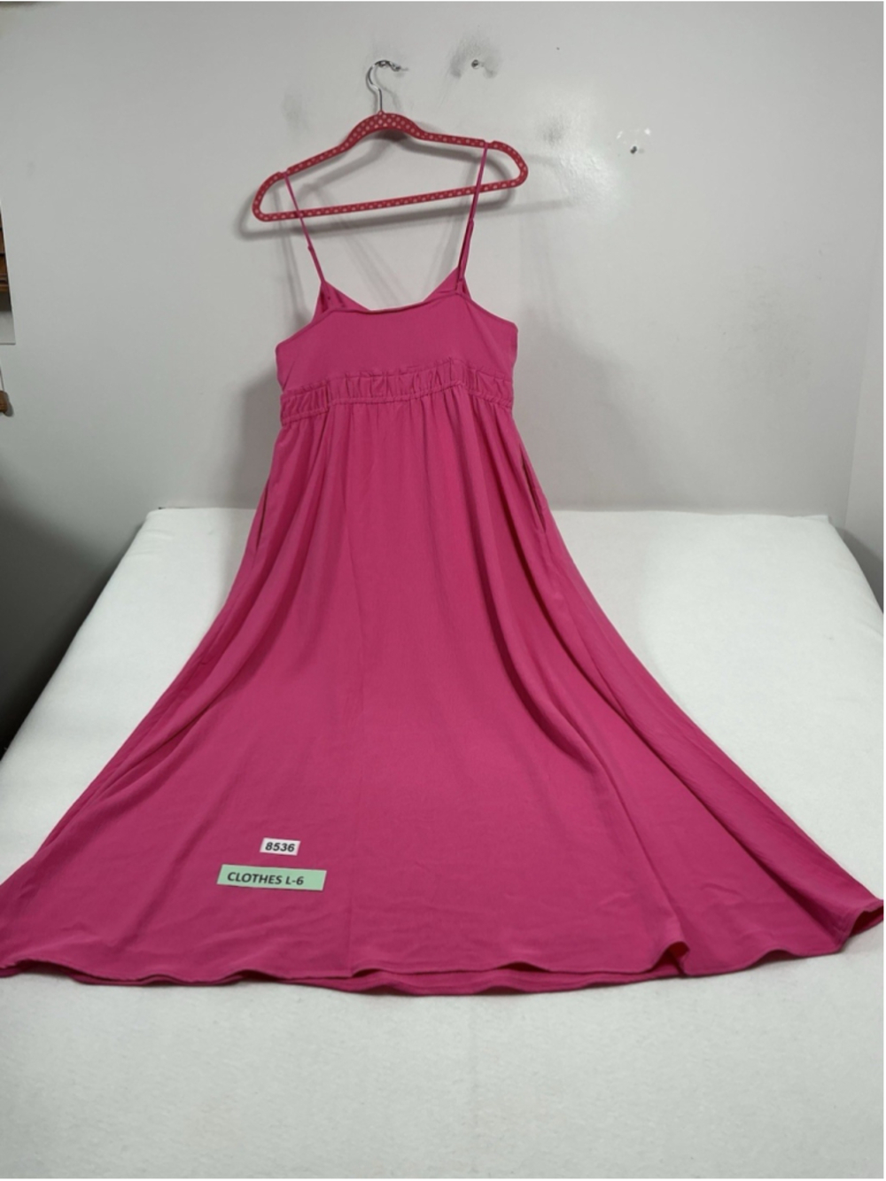 Womans A New Day Pullover Maxi Dress Large Pink Spaghetti Straps Empire Waist - Picture 2 of 7
